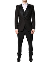 Dolce & Gabbana Black Single Breasted Formal 3 Piece Suit