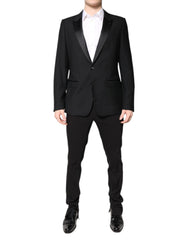 Dolce & Gabbana Black Wool Single Breasted 2 Piece Suit
