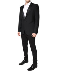 Dolce & Gabbana Black Wool Single Breasted 2 Piece Suit