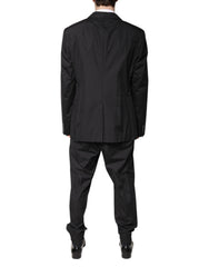 Dolce & Gabbana Black Cotton Single Breasted 2 Piece Suit