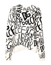 Dolce & Gabbana White Black Logo Print Women Pullover Sweater