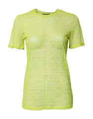 Dolce & Gabbana Green Nylon See Through Women Short Sleeves Top