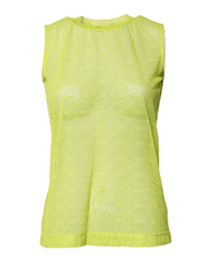 Dolce & Gabbana Green Nylon See Through Women Sleeveless Tank Top