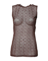 Dolce & Gabbana Brown Nylon See Through Women Sleeveless Tank Top