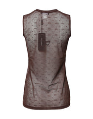 Dolce & Gabbana Brown Nylon See Through Women Sleeveless Tank Top