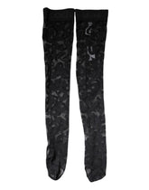 Dolce & Gabbana Black Floral Lace Cotton Stretch Stockings Socks