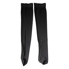 Dolce & Gabbana Black Viscose Stretch Over Calf Stockings Socks