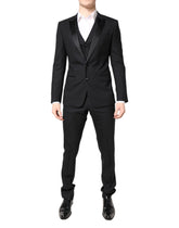 Dolce & Gabbana Black Wool Single Breasted 3 Piece Suit