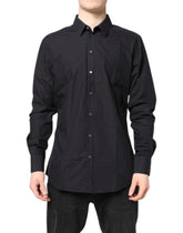 Dolce & Gabbana Black GOLD Cotton Men Dress Formal Shirt