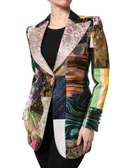 Dolce & Gabbana Multicolor Floral Patchwork Jacquard Jacket