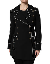 Dolce & Gabbana Black Wool Double Breasted Blazer Jacket