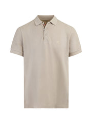 Burberry Pale Stone Cotton Collared Polo Shirt