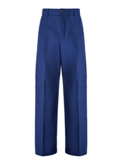 Gucci Blue Classic Cotton Pants