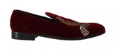 Dolce & Gabbana Bordeaux Velvet Sequined Men's Loafers