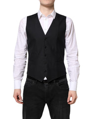 Dolce & Gabbana Black Wool Waistcoat Dress Formal Vest