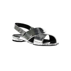 Calvin Klein Silver Leather Women Sandal