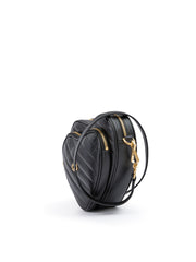 Gucci Black Leather Mini Heart Crossbody Bag