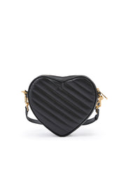 Gucci Black Leather Mini Heart Crossbody Bag