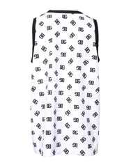 Dolce & Gabbana White Polyester Sleeveless DG Logo T-shirt