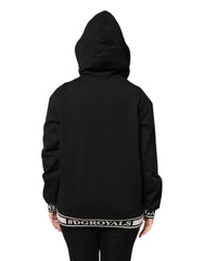 Dolce & Gabbana Black Cotton Hooded Full Zip Sweatshirt Sweater