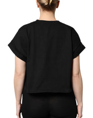 Dolce & Gabbana Black Cotton Printed Short Sleeves T-shirt