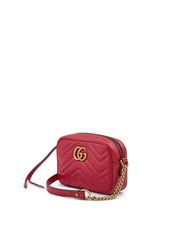 Gucci Red Leather GG Marmont Camera Bag