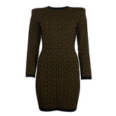 Balmain Brown Wool Dress