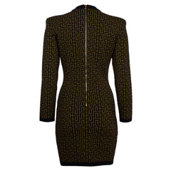 Balmain Brown Wool Dress