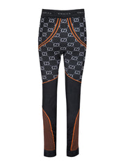 Gucci Black Polyamide All over Logo Leggings Pants