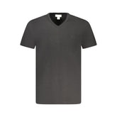 Calvin Klein Black Cotton Men V-Neck T-Shirt