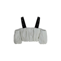 PINKO Balloon sleeves crop Top