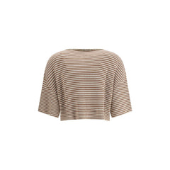 Brunello Cucinelli Cropped striped Cardigan