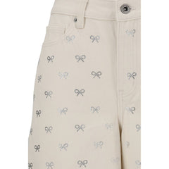 Self-Portrait Diamante Bow Jeans