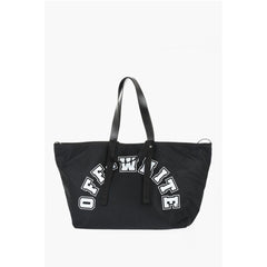 Off-White Black Polyester Tote Bag