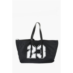 Off-White Black Polyester Tote Bag