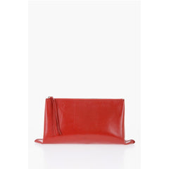 Jil Sander Red Cowhide Clutch Bag
