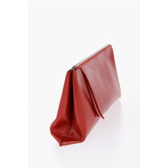 Jil Sander Red Cowhide Clutch Bag