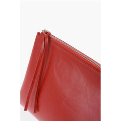 Jil Sander Red Cowhide Clutch Bag