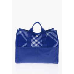 Burberry Blue Wool Tote Bag