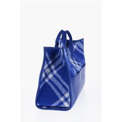 Burberry Blue Wool Tote Bag