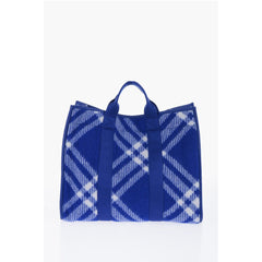 Burberry Blue Wool Tote Bag