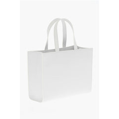 Off-White White Leather Tote Bag