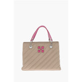 Off-White Beige Leather Tote Bag