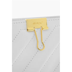 Off-White White Leather Tote Bag