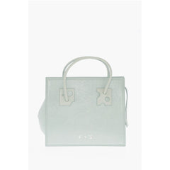 Off-White Light Blue Leather Tote Bag