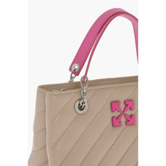 Off-White Beige Leather Tote Bag