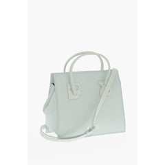 Off-White Light Blue Leather Tote Bag