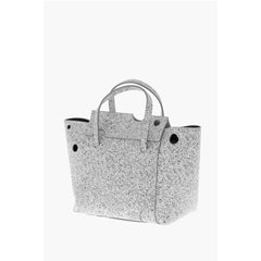 Off-White Gray Leather Tote Bag