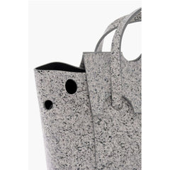 Off-White Gray Leather Tote Bag