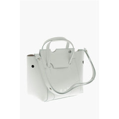 Off-White Light Blue Leather Tote Bag